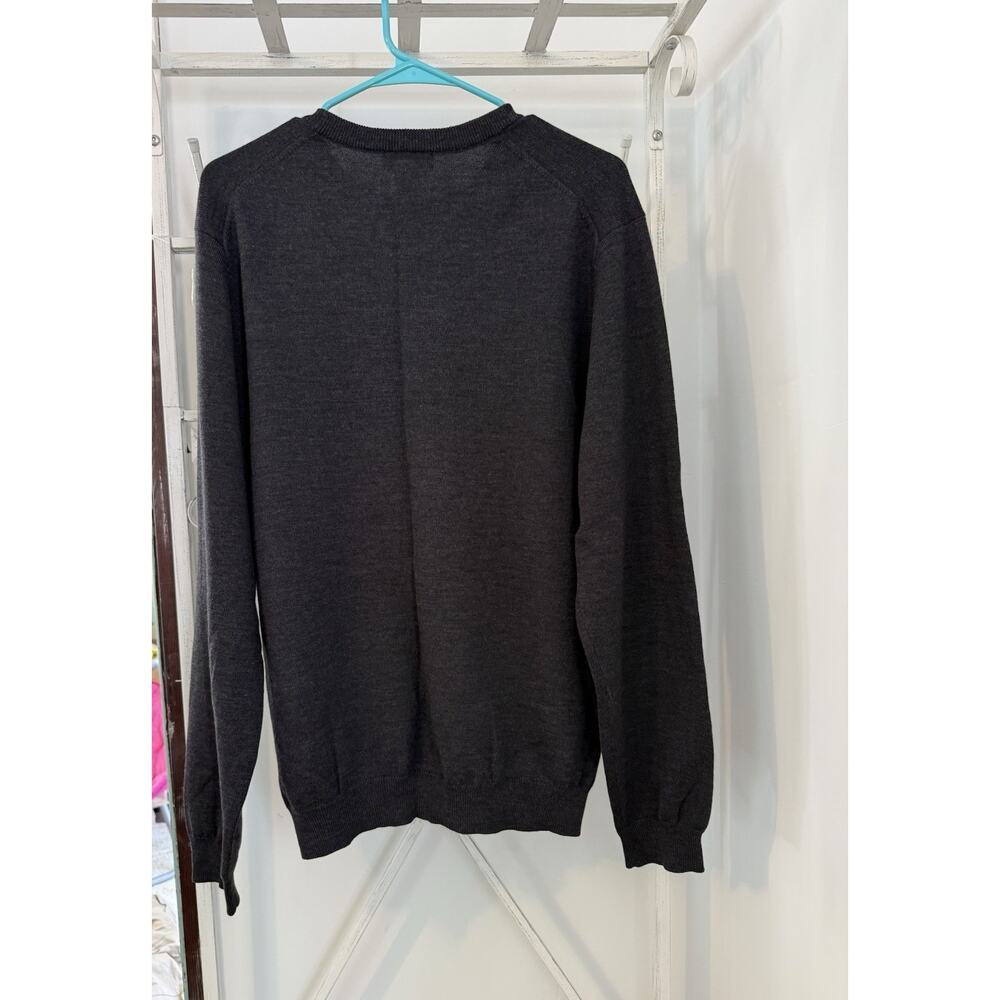 Brooks Brothers 346 Merino Wool Stretch Sweater Mens Large Black Soft - Picture 2 of 4